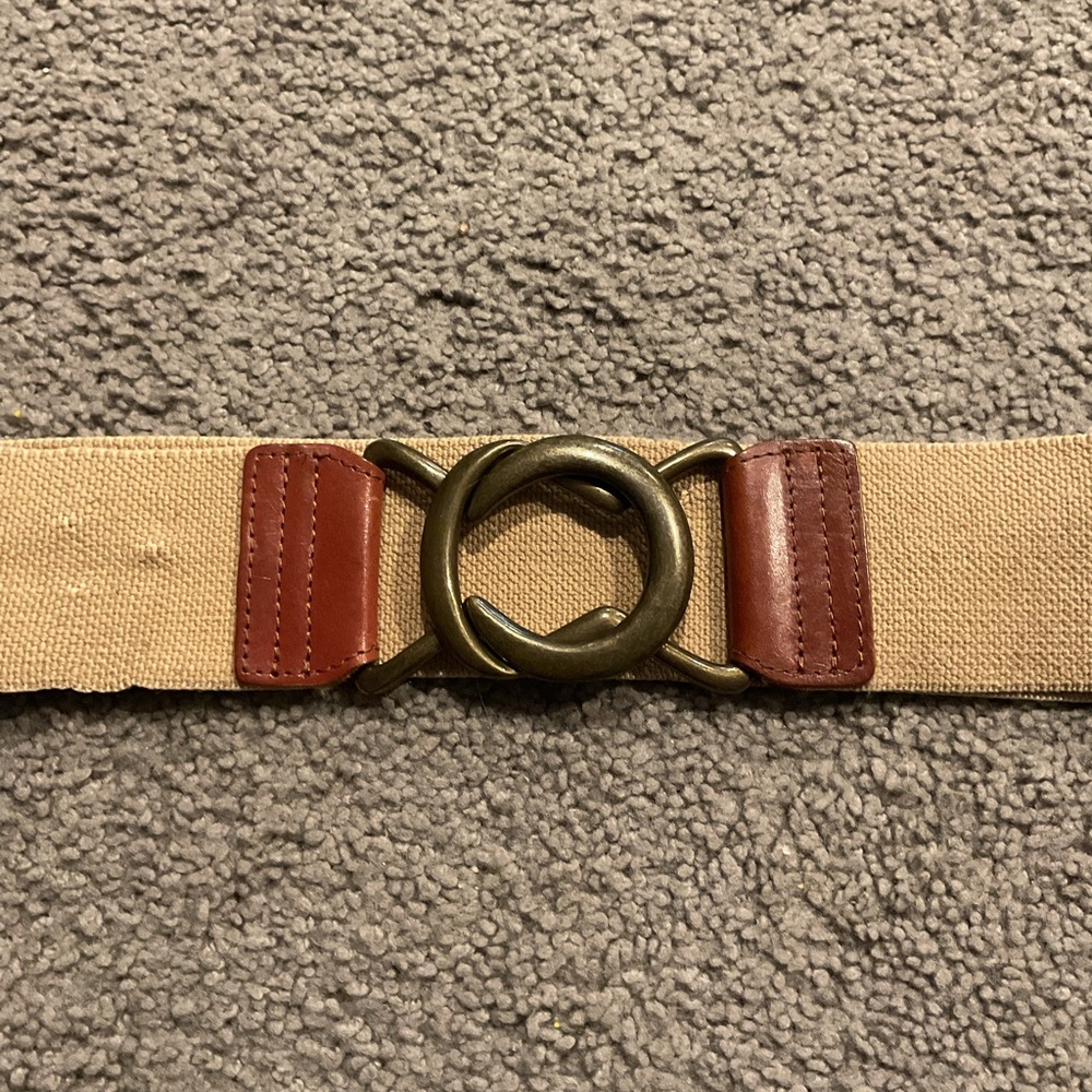 Ralph Lauren Vintage Stretchy Tan Brown Leather Riding Equestrian Belt sz M